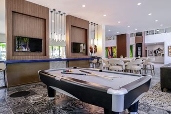 Resident lounge with billiards table